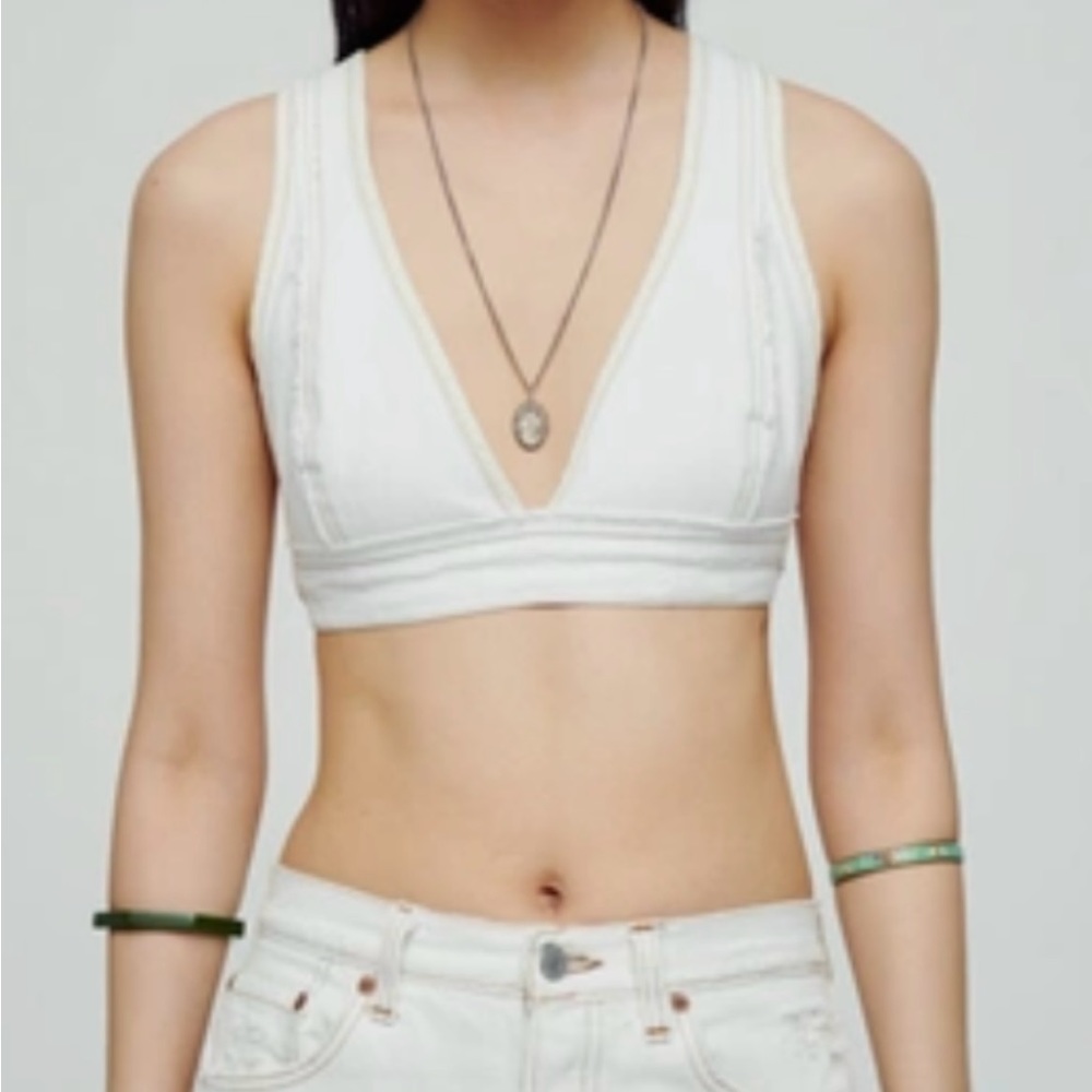 Re/done x Levi’s denim bra top white jeans xs